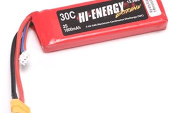 HI-ENERGY EXTREME 2S 1300MAH 30C LIPO BATTERY WITH DEANS O-HE2S1P130030A